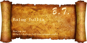 Balog Tullia névjegykártya