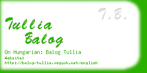 tullia balog business card
